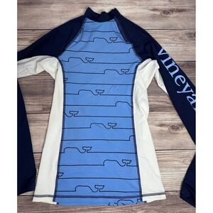 VINEYARD VINES WHALE LINE GRAPHIC RASH GUARD SHIRT WOMEN'S  BLUE‎ XS